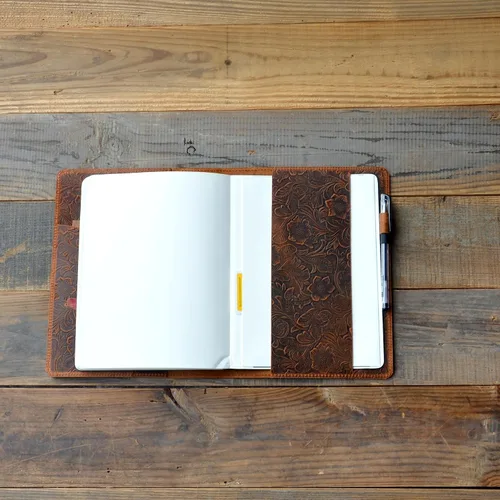 Vista 4 de JJNUSA Funda de cuero compatible con Moleskine XXL de 8.5 x 11 pulgadas, funda para diario de viaje para cuaderno de viaje de cuero envejecido