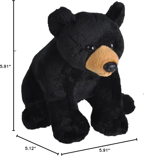 Vista 2 de Wild Republic Wild Calls - Oso negro con auténtico sonido de animal, animal de peluche de 8 pulgadas, relleno de botellas de agua recicladas, ideal