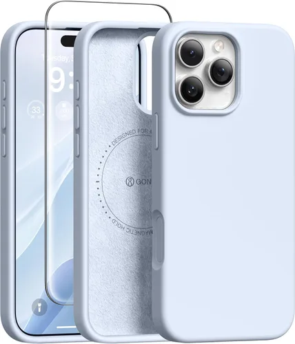 Vista 56 de GONEZ Funda magnética para iPhone 12 Case / 12 Pro Case, compatible con MagSafe, [protector de pantalla + protector de lente de cámara], funda