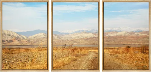 Vista 50 de SIGNWIN Lienzo enmarcado para pared, juego de arte nublado de tormenta, cielo, bosque otoñal, árboles, rústico, naturaleza, fotografía, realismo
