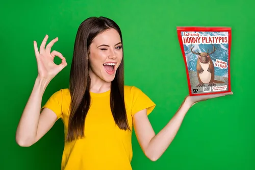 Vista 3 de Horny Platypus Cotton Candy – Caramelo sin gluten fabricado en los Estados Unidos – Divertido regalo de broma para Pascua o Navidad – Regalo