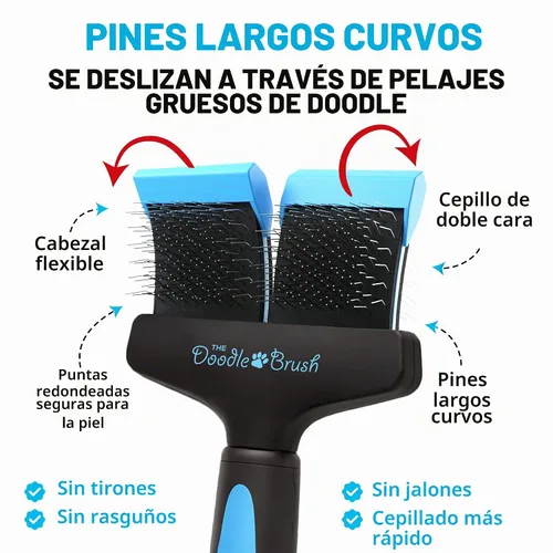 Vista 4 de Cepillo para garabatos para perros, pelo de perro, cepillo para caniches, Goldendoodle, Bernedoodle, Bernedoodle, flexible para perros, caniche