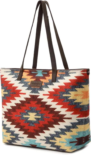Vista 3 de Wrangler Tote Purse Bag Aztec Canvas Shoulder Bags