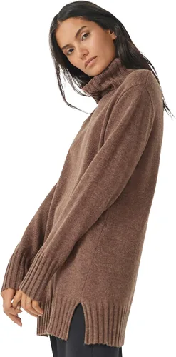 Vista 4 de Ellos Suéter tipo túnica de cuello alto acanalado de talla grande para mujer