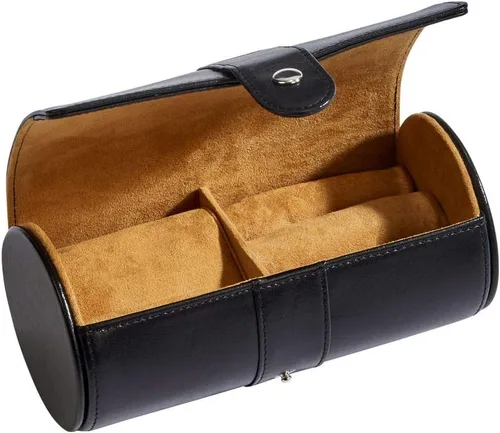 Vista 3 de Creative Gifts FUNDA JLRY redonda de cuero negro 6" X 3