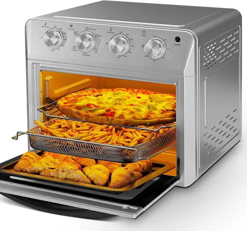 Vista 12 de Combinado de Tostador de Puerta Francesa Extra Grande con Freidora de Aire, Freidora de Aire de Puerta Doble Francesa de Gran Capacidad de 1700W