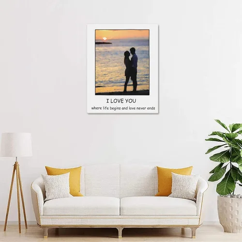 Vista 4 de Impresiones en lienzo personalizadas con tus fotos – Póster de arte de pared personalizado para regalos fotográficos enmarcados – Regalos de mujer 1
