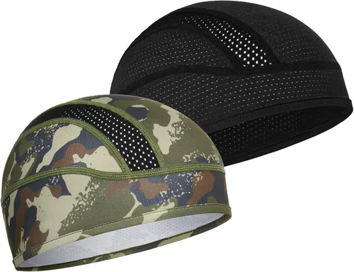 Vista 20 de Gorro con forro para casco de calavera, malla de enfriamiento para hombres y mujeres, se adapta debajo de los cascos