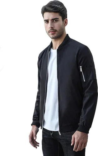 Vista 5 de Sandbank - Chaqueta ligera y entallada para hombre, estilo piloto militar, de tejido Softshell, bomber