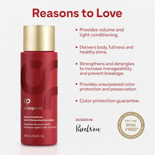 Vista 4 de Colorproof Sulfate-Free Volumizing Conditioner For Women Hydrating Conditioner With White Nectarine Scent Vegan and Color-Safe Formula Adds