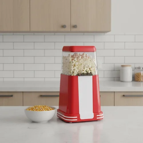 Vista 5 de Compact Hot Air Popcorn Machine, Automatic Operation, Ideal for Home, Movie Nights & Parties
