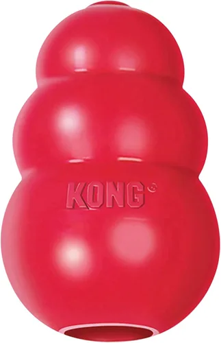 Vista 12 de Juguete masticable clásico Kong para perros - Juguete de buscar y masticar para perros - Capacidad para rellenar con premios y rebote errático