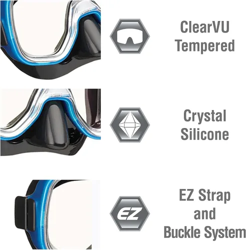 Vista 3 de TUSA Sport Conjunto combinado de máscara Mini-Kleio y esnórquel seco para jóvenes