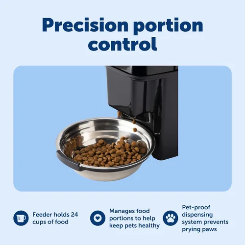 Vista 9 de Alimentador automático para mascotas PetSafe, talla única Se ajusta a todos Schedules up to 12 Meals/Day, Portions 1/8 to 4 Cups, Slow Release for