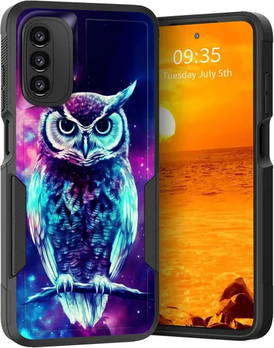 Vista 282 de para Moto G Play 4G 2024, funda de dos capas híbrida resistente y a prueba de golpes, PC duro + silicona suave protectora para Motorola Moto G Play