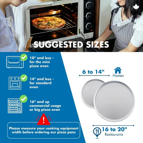 Vista 6 de Norjac Sartén para pizza de 12 pulgadas, paquete de 6, bandejas redondas de aluminio, bandeja para hornear para horno, libre de óxido, duradera