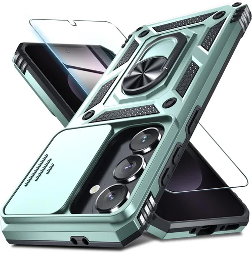 Vista 48 de Janmitta Funda compatible con Samsung Galaxy A16 5G/4G con Cubierta Deslizante Integrada para Lente de Cámara + Protector de Pantalla + Soporte