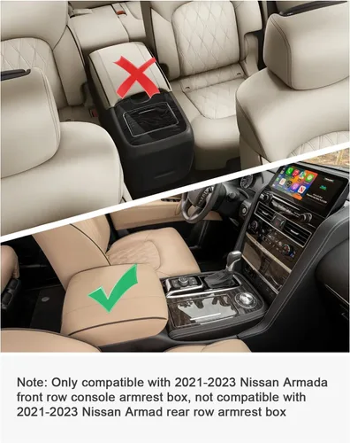 Vista 2 de BIBIBO Organizador de consola central para Nissan Armada 2023 2024, Nissan Armada 2021-2024 y Infiniti QX80 2022-2024, caja de almacenamiento