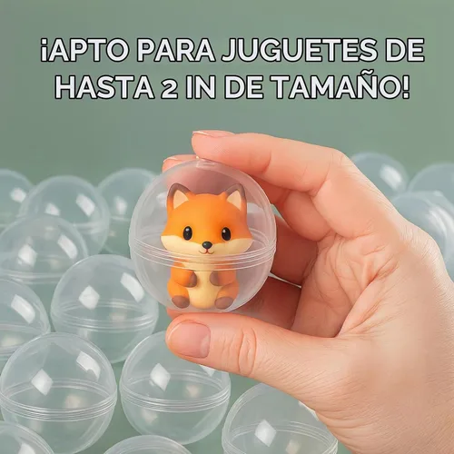 Vista 3 de 100 unidades de máquinas expendedoras de 2 pulgadas, cápsulas de máquina de chicle, cápsulas de plástico transparente, cápsulas rellenables
