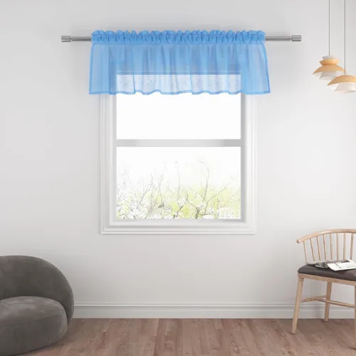 Vista 64 de UPOPO Paneles de Cortina Beige Pequeños Cortinas Transparentes de Gasa de 16 Pulgadas de Largo Cortinas de Cocina de Voile con Textura de Lino