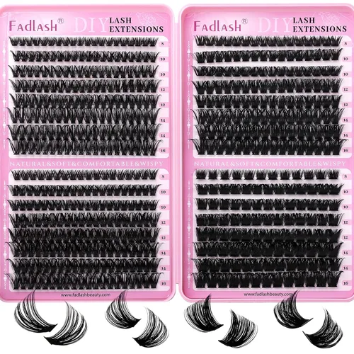 Vista 47 de Extensiones de racimos de pestañas con bandeja grande, pestañas individuales 10D 20D, mezcla natural, suave, C Cur negro, imitación de visón