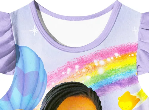 Vista 3 de QAQGood Girls Princess Costume Dress up for Girl Cartoon Movie Shirt Dress Kids Home Causal Wear 2-10 Years