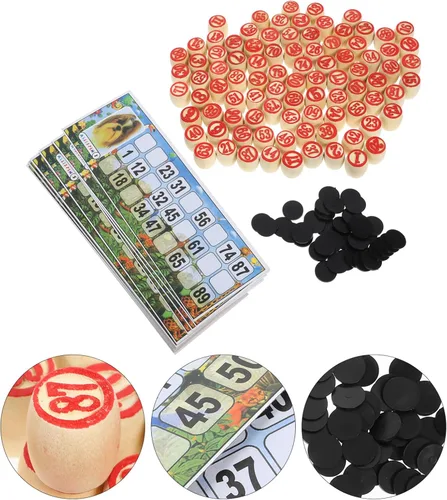 Vista 9 de VICASKY Russian Lotto - Juego de bingo de madera para adultos y familia, juego de tombola estilo soviético vintage, ideal para viajes, reuniones
