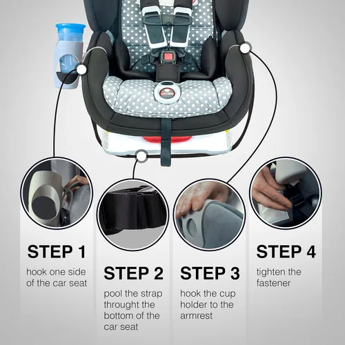 Vista 3 de Portavasos infantil para asientos de automóvil convertibles - Compatible con Britax ClickTight Marathon, Boulevard, Advocate