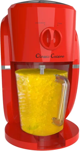Vista 7 de Classic Cuisine - Máquina mezcladora y trituradora de hielo para margaritas, piña coladas, daiquiris, golosinas de hielo afeitado o granizados (rojo)