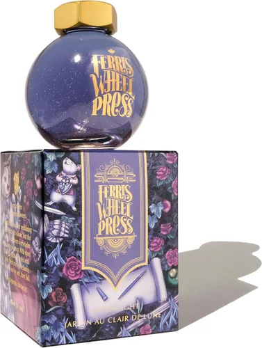 Vista 48 de Ferris Wheel Press Tinta, Ferritales Edición Limitada, La Sinfonía Crepúsculo, Índigo con Brillo Azul, Botella de Tinta para Pluma Estilográfica