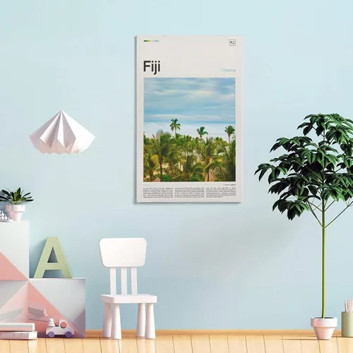 Vista 4 de Impresión de Fiyi, póster de Fiyi, decoración mural moderna para el hogar, impresión artística de Fiyi, obra de arte de Fiyi, paisaje de Fiyi