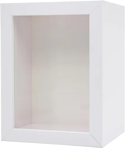 Vista 6 de Marco Shadow Box, blanco, madera, 4x6 Small, Wooden Frame, for Dried Flowers & Plant Specimen, Memory Photos & Medal, Bouquet & Trinket, Wall or