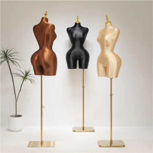 Vista 8 de Maniquí femenino grande con soporte ajustable de cuerpo completo, torso de forma de vestido para tienda de ropa al por menor y exhibición