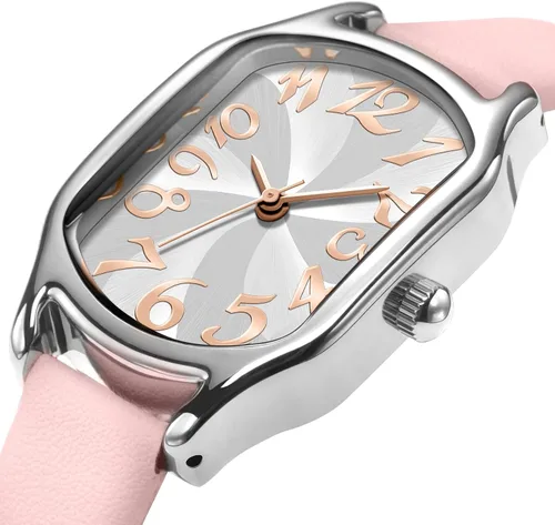 Vista 2 de Asan Ge Reloj de correa de cuero para mujer, elegante y elegante reloj cuadrado para mujer, reloj impermeable para mujer con diseño clásico