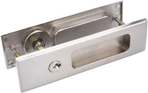 Vista 3 de CCJH Cerradura de puerta corredera invisible empotrable con llaves para puerta de bolsillo, puerta de madera de granero, accesorios para muebles