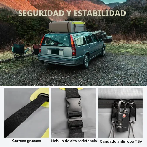 Vista 3 de WELKIN Bolsa de carga resistente para techo – Bolsa de techo impermeable de 15 pies cúbicos para todos los vehículos con/sin portaequipajes
