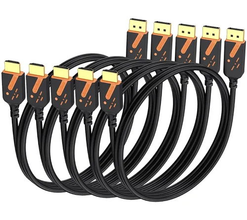 Vista 8 de Cable DisplayPort a HDMI 4K, 3 pies, paquete de 10, chapado en oro