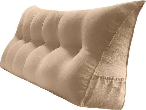 Vista 42 de Peachwell Almohada triangular de lectura para reposo en cama, cojín de refuerzo grande para cabecero, respaldo, almohada de cuña con funda extraíble