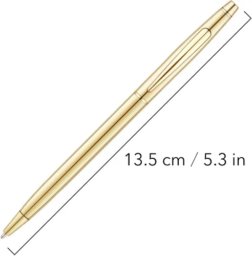 Vista 2 de Unibene Paquete de 6 bolígrafos dorados delgados de tinta negra de 0.039 in, tinta negra, bonito regalo para estudiantes de oficina, negocios