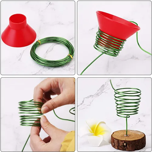 Vista 4 de Preamer Juego de 3 bonsái Kit de árbol bonsái de larga duración, alambre de aluminio de entrenamiento para árbol de joyería con 100 etiquetas