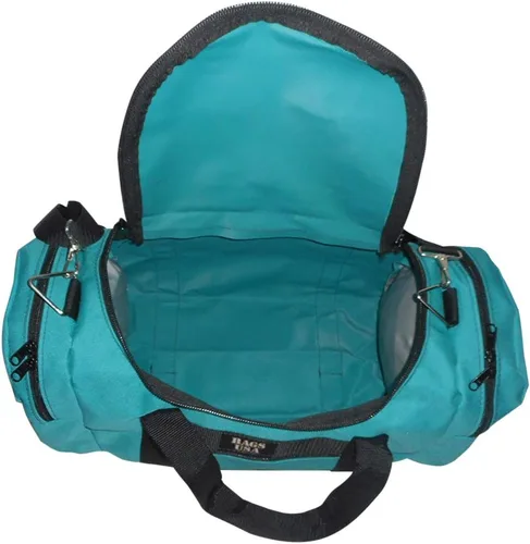 Vista 38 de Bolsa de lona triple grande con apertura en U, bolsillo frontal y dos compartimentos laterales, perfecta bolsa de cabina fabricada en Estados Unidos.