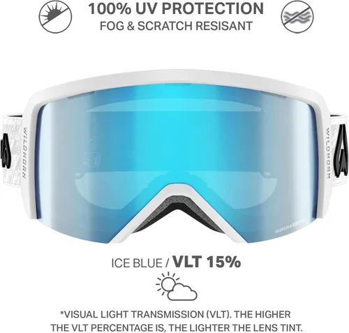 Vista 3 de Wildhorn Cristo - Gafas de esquí para hombre y mujer, 100% UV, antivaho OTG, gafas de snowboard, proveedor oficial del equipo de esquí de EE. UU.