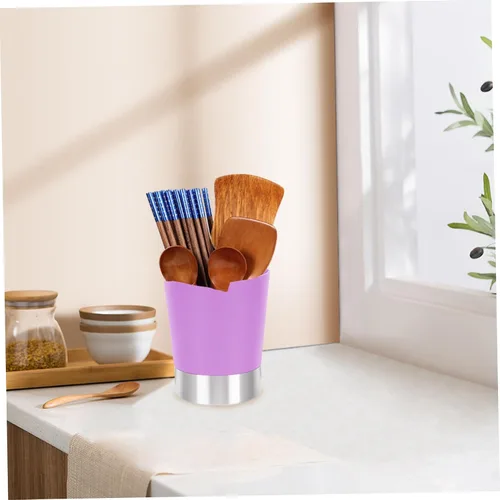 Vista 9 de Healeved Cubo de paja de tres compartimentos Soporte multifunción Estuche de almacenamiento de pajitas Cucharas Cubo de almacenamiento para el hogar