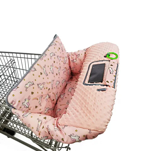 Vista 8 de RHYDEER Funda para carrito de compras para bebé, funda para silla alta 2 en 1, enrolla y listo, ajuste universal