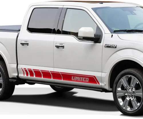 Vista 7 de Adhesivos Offroad Stripe Kit Limited Graphics Rocker Panel Calcomanías compatibles con Ford F150 2015-Presente (negro brillante)