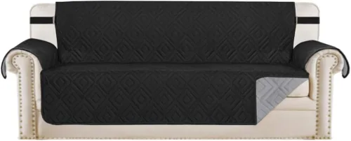 Vista 6 de H.VERSAILTEX Funda reversible para silla, protector de muebles antideslizante, resistente al agua, con correas elásticas de 2 pulgadas
