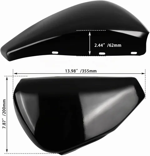 Vista 8 de Tapa de batería izquierda para Harley Davidson Sportster XL modelos 2004-2013 XL1200 XL883, negro