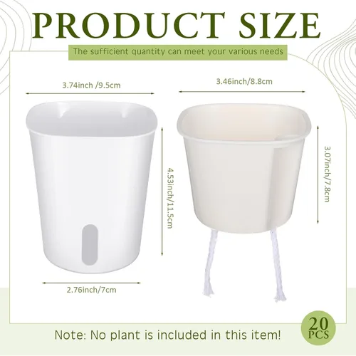 Vista 2 de Ziliny 20 piezas de 3.74 pulgadas Macetas de riego automático Macetas de riego automático para plantas de interior Macetas de plástico para jardín