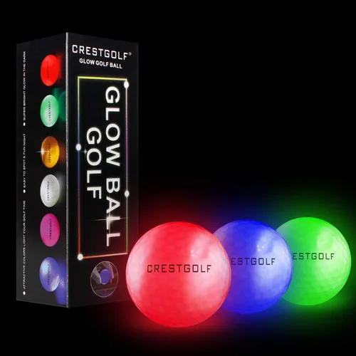 Vista 2 de Crestgolf Glow in The Dark Golf Balls with Glow Tees, Super Bright Light Up LED Balls with 12-Minute Reset Timer, Fun Gift for Men and Women