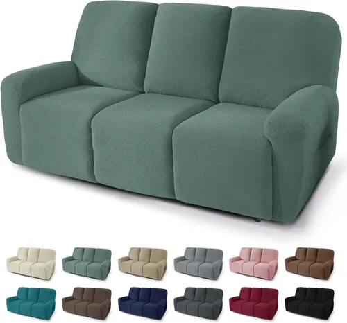 Vista 25 de JIVINER Fundas reclinables de gran tamaño de 3 piezas para sillón reclinable grande con bolsillos, tela jacquard elástica Lazy Boy funda para sofá